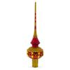 Dimensional Golden Jewels on Red Glass Christmas Tree Topper 11 Inches view 2