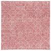 SAFAVIEH Abstract Collection Area Rug - 6' Square, Red & Ivory, Handmade Wool, Ideal for High Traffic Areas in Living Room, Bedroom (ABT763Q) view 3