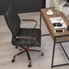 Merrick Lane Milano Contemporary High-Back Black Faux Leather Home Office Chair with Padded Rose Gold Arms view 4