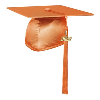 Endea Graduation Shiny Cap & Tassel (Orange, 2022)