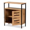 Baxton Studio Vander Modern and Contemporary Oak Brown Finished Wood and Black Metal 2-Door Shoe Cabinet view 4