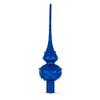 Dimensional Blue Jewels Chandelier on Red Glass Christmas Tree Topper 11 Inches view 1