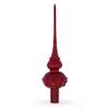 Dimensional Red Jewels Chandelier on Red Glass Christmas Tree Topper 11 Inches view 1