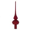 Dimensional Red Jewels Chandelier on Red Glass Christmas Tree Topper 11 Inches view 2