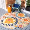 SAFAVIEH Washable Rug Outdoor Cabana Collection - 3' Round, Ivory & Orange, Non-Shedding & Easy to Clean, Ideal for Patio, Backyard, Mudroom (CBN391A) view 1