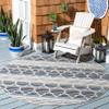 SAFAVIEH Washable Rug Outdoor Cabana Collection - 3' Round, Blue & Grey, Non-Shedding & Easy to Clean, Ideal for Patio, Backyard, Mudroom (CBN333M) view 1