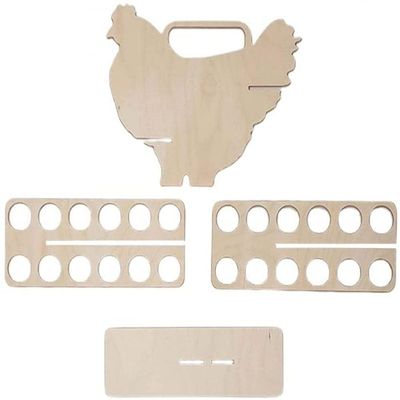 YRHH Egg Storage Rack Hen Shaped Egg Rack Tray Ventilation Kitchen Creative Wood Storage Rack Kitchen Decoration-A