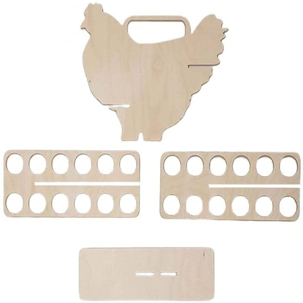 YRHH Egg Storage Rack Hen Shaped Egg Rack Tray Ventilation Kitchen Creative Wood Storage Rack Kitchen Decoration-A