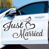Just Married Wedding Decoration Vinyl Wedding Stickers Waterproof Honeymoon Decal Removable Window Banner Decoration ZA107 (Black) view 1