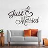 Just Married Wedding Decoration Vinyl Wedding Stickers Waterproof Honeymoon Decal Removable Window Banner Decoration ZA107 (Black) view 2