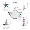 10 PCS Wood Coastal Wall Hanging Ornament Decoration, Nautical Mediterranean Style Beach Wooden Lighthouse, Anchor, Boat, Rudder, Oar, Life Ring, Ship, Starfish, Fishing Nets, Steering Wheel Sailing Home Decor view 3