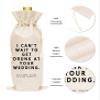 Huastatewolf Engagement Gift Wine Bags, Burlap Champagne Bottle Cover Bag For Bridal Shower, Wedding, Bride, Groom, Bridesmaid, Bachelorette Party Favor, 1 Pc Wine Bag (A30) view 3