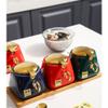 Storage Jars Spice Containers Set with Lids Spice Box with Spoon Cover Seasoning Bowl Ceramic Seasoning Box Restaurant Spice Box 3 Pieces Condiment Jar Spice Container (Color : A) view 3