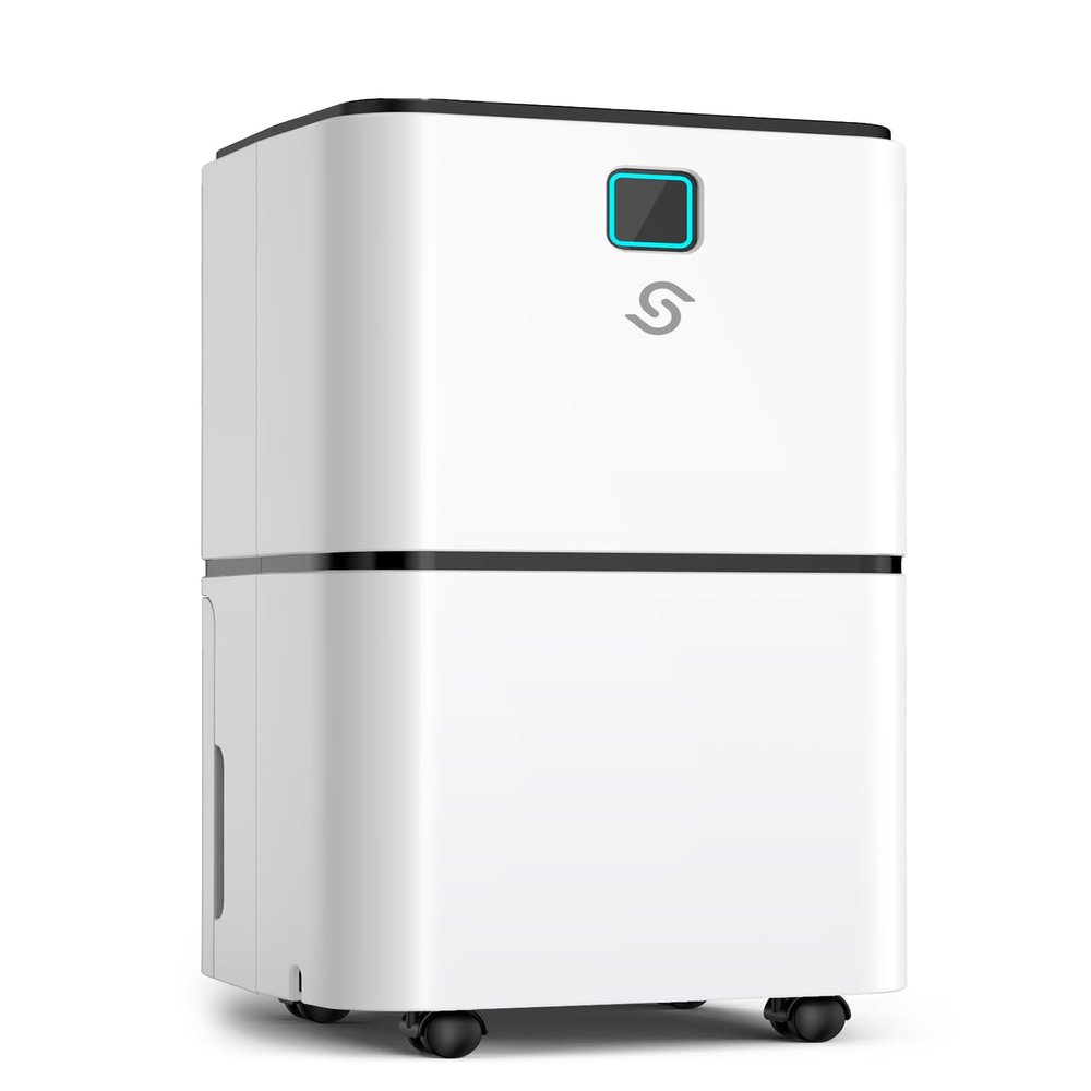 2000 Sq. Ft Dehumidifier for Home/Basement, 30 Pints 36 dB Dehumidifiers for Bedroom/Bathroom With Drain Hose LED Intelligent Humidity Light