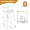 Andeworld Bar Stools Set of 4 Counter Height Stools Industrial Metal Barstools with Wooden Seats(30 Inch, Distressed White) view 2