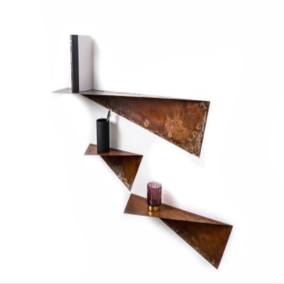 EWART WOODS Floating Wall Metal Shelf Hanging Shelves Mounted Bathroom Rack Office Shelves Metal Bookshelf Wall Book Shelves Mounted Rustic Stand Bookshelf Wall Mounted Rustic (Large)