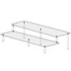 Acrylic Display Stand Pottery Storage Rack Doll Clay Figurine Display Stand Transparent Ladder Shelf Store Display Tools 50x8cm (2tiers) view 1