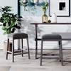 XIONGGG Counter Height Bistro DIng Set - 2 Padded Seat Stools, Farmhouse Rustic Wooden Kitchen Table Set for Home or Hotel DIng Room, Kitchen or Bar (Gray + 2 stools), 54x24x36inch(LXWXH) view 1