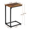 AMHANCIBLE C Shaped Side Table, End Tables Living Room Set of 2, Slide Under Couch Table for Sofa, TV Trays for Bedroom, Small Space, Rustic Brown HET02CBR view 3