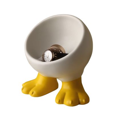 YXCKG Entryway Bowl for Key and DecorativeCatchall Jewelry Tray Bedside Tray Ceramic Entrance Hall Key Desktop Organizer Tray, Decor Ornament for Table Home Bar Office (Color : White)
