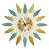 Clock Leaf Shape Large Wall Clock, Metal Wrought Iron, Simplicity Creativity Silent Wall Clocks, Easy to Read for Living Room/Home/Kitchen/Bedroom/Office view 1