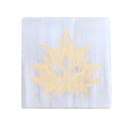 REAL-GEMS Fengshui Selenite Charging Plate Seven Chakra for Cleansing and Charging Crystal, Reiki, Meditation and Healing.