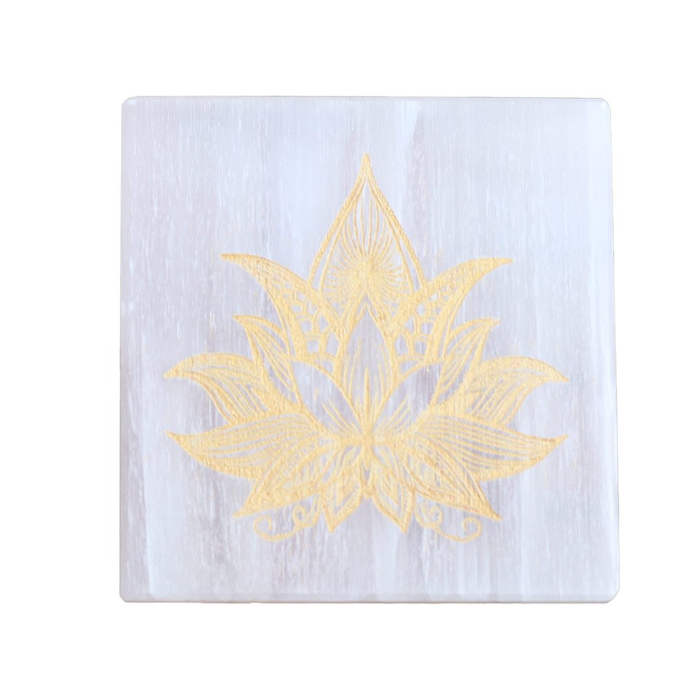 REAL-GEMS Fengshui Selenite Charging Plate Seven Chakra for Cleansing and Charging Crystal, Reiki, Meditation and Healing.