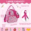 RAVUO Kids Lunch Bag for Girls, 9L Large Thermal Lunch Box with Side Water Bottle Pocket for Daycare School Picnic Travel, Crossbody Toddler Food Cooler Bag, Pink Unicorn view 2
