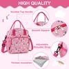 RAVUO Kids Lunch Bag for Girls, 9L Large Thermal Lunch Box with Side Water Bottle Pocket for Daycare School Picnic Travel, Crossbody Toddler Food Cooler Bag, Pink Unicorn view 3