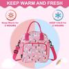RAVUO Kids Lunch Bag for Girls, 9L Large Thermal Lunch Box with Side Water Bottle Pocket for Daycare School Picnic Travel, Crossbody Toddler Food Cooler Bag, Pink Unicorn view 4