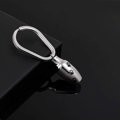 KBFDWEC Large Capacity Pet Paw Engraved pet Cremation Keychain Ashes Pendant Keepsake Keyring