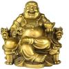 ZXHStore Feng Shui Maitreya Buddha Statue, Feng Shui Lucky Pure Copper Dragon Chair Buddha Decoration view 1