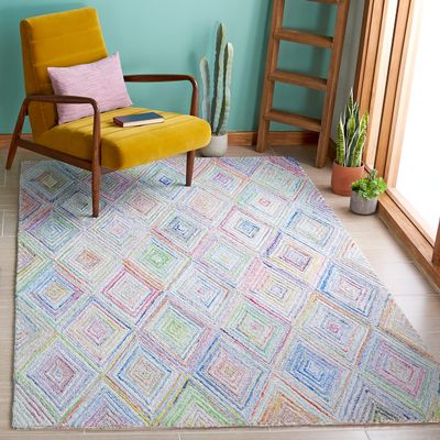 SAFAVIEH Metro Collection 3' x 5' Bluegreen MET552M Handmade Entryway Living Room Foyer Bedroom Accent Rug