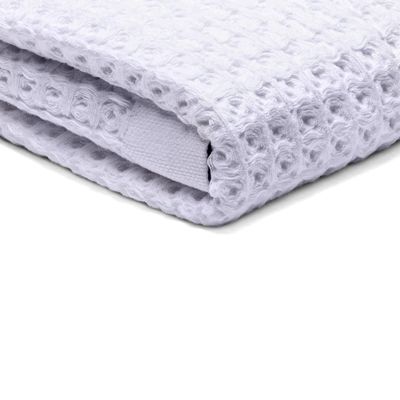 SUTERA Silverthread Bath Towel | Antimicrobial Towel with Silver Ion Technology | Waffle Weave Design, Plush, Lightweight, and Quick-Drying for Everyday or Spa Use | 31" x 57" (White)