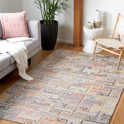 SAFAVIEH Metro Collection 3' x 5' GreyRust MET551F Handmade Entryway Living Room Foyer Bedroom Accent Rug