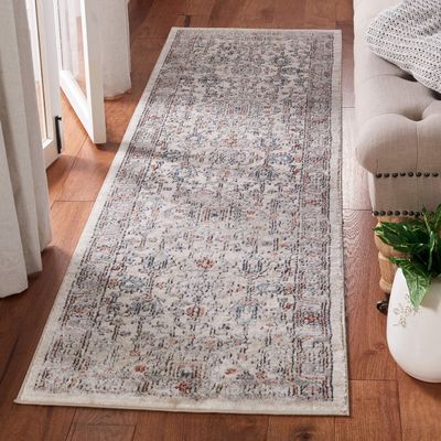 Martha Stewart x SAFAVIEH Area Rug Collection - 2'2" x 12' Runner, Grey & Ivory, Non-Shedding & Easy Cleaning, Ideal for Living Room, Foyer, Bedroom, Hallway (MSR877F)