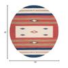 SAFAVIEH Montauk Collection Area Rug - 6' Round, Blue & Red, Handmade Boho Tribal Southwestern Cotton Fringe, Ideal for High Traffic Areas in Living Room, Bedroom (MTK552A) view 2