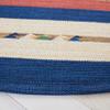 SAFAVIEH Montauk Collection Area Rug - 6' Round, Blue & Red, Handmade Boho Tribal Southwestern Cotton Fringe, Ideal for High Traffic Areas in Living Room, Bedroom (MTK552A) view 4