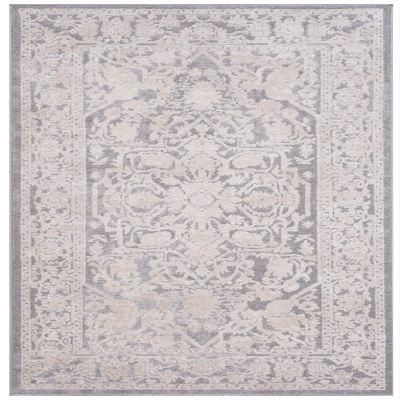 SAFAVIEH Reflection Collection Accent Rug - 2'3" x 3', Light Grey & Cream, , Non-Shedding & Easy Cleaning, Ideal for Foyer, Living Room, Bedroom (RFT665C)