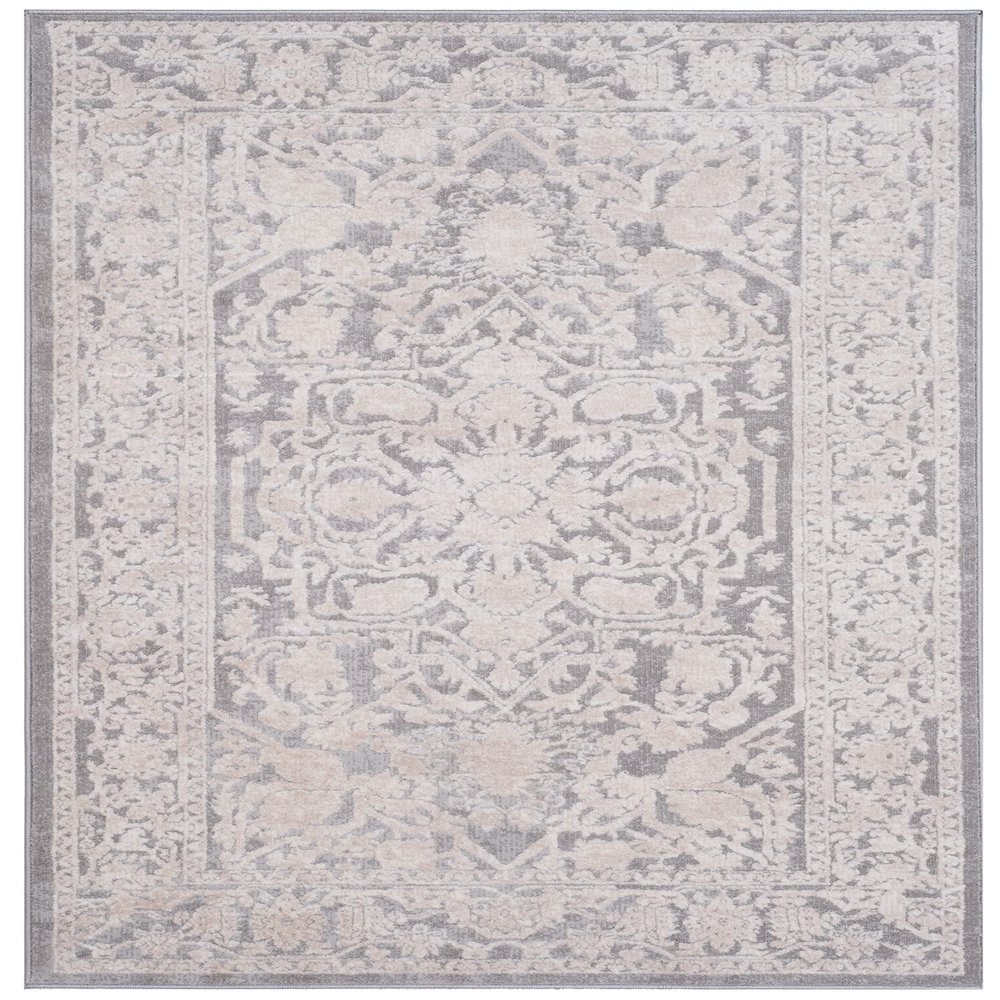 SAFAVIEH Reflection Collection Accent Rug - 2'3" x 3', Light Grey & Cream, , Non-Shedding & Easy Cleaning, Ideal for Foyer, Living Room, Bedroom (RFT665C)