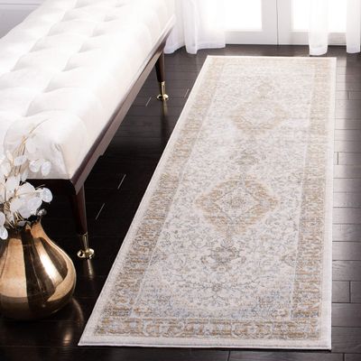 SAFAVIEH Isabella Collection Runner Rug - 2'2" x 11', Cream & Beige, Oriental Design, Non-Shedding & Easy Care, Ideal for High Traffic Areas in Living Room, Bedroom (ISA919B)