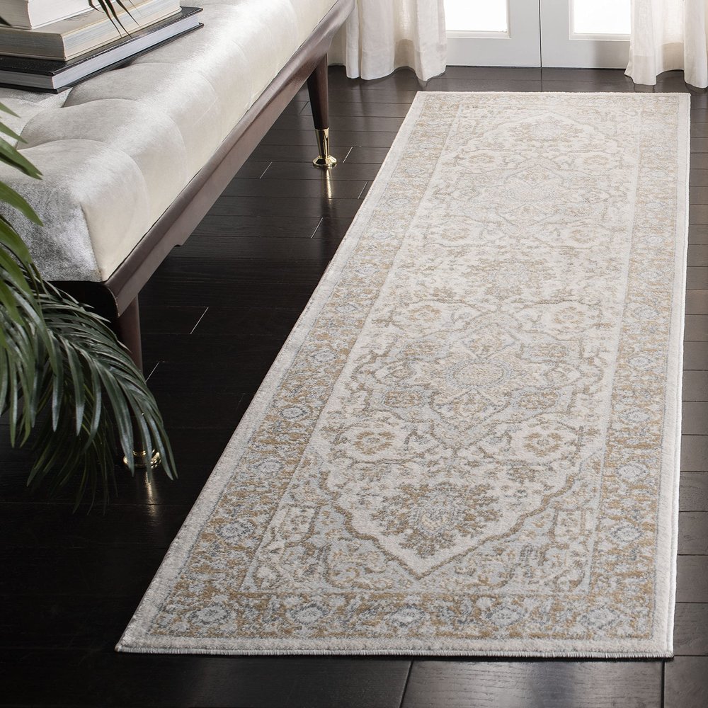 SAFAVIEH Isabella Collection Runner Rug - 2'2" x 11', Cream & Beige, Oriental Design, Non-Shedding & Easy Care, Ideal for High Traffic Areas in Living Room, Bedroom (ISA936A)