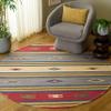 SAFAVIEH Montauk Collection 6' Round Blue/Red MTK555M Handmade Boho Cotton Entryway Foyer Living Room Bedroom Kitchen Area Rug view 1