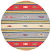 SAFAVIEH Montauk Collection 6' Round Blue/Red MTK555M Handmade Boho Cotton Entryway Foyer Living Room Bedroom Kitchen Area Rug view 3