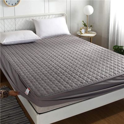CFYCYHDZHT Twin Bed Sheets Set,Autumn Winter Thick Quilted Mattress top hat, Hotel Homestay Guest Room Holiday Home Pure Color Mattress Protector Grey 2 180200cm