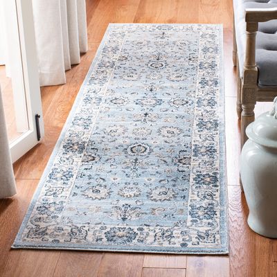 SAFAVIEH Isabella Collection Runner Rug - 2'2" x 11', Light Blue & Cream, Oriental Design, Non-Shedding & Easy Care, Ideal for High Traffic Areas in Living Room, Bedroom (ISA940M)