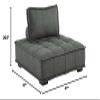 Modway Saunter Tufted Fabric Armless Chair, Gray view 2