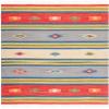 SAFAVIEH Montauk Collection Area Rug - 6' Square, Blue & Red, Handmade Boho Cotton, Ideal for High Traffic Areas in Living Room, Bedroom (MTK555M) view 2
