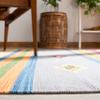 SAFAVIEH Montauk Collection Area Rug - 6' Square, Blue & Red, Handmade Boho Cotton, Ideal for High Traffic Areas in Living Room, Bedroom (MTK555M) view 4