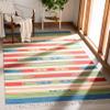 SAFAVIEH Montauk Collection Area Rug - 6' Square, Green & Blue, Handmade Boho Cotton, Ideal for High Traffic Areas in Living Room, Bedroom (MTK553Y) view 1